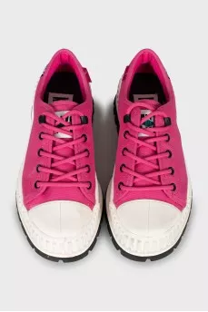 Pink sneakers with chunky soles