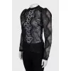 Sheer blouse with accent sleeves