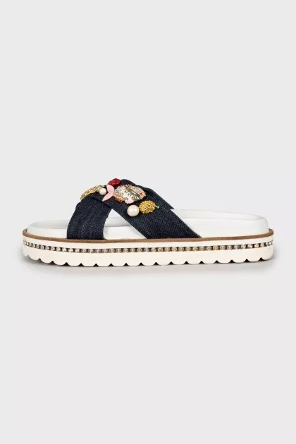 Flip-flops decorated with Swarovski stones