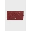 Red wallet with embossed leather