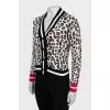 Animal print cropped cardigan
