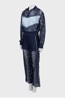 Mixed color woven suit