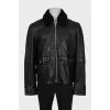 Men's black sheepskin coat