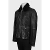 Men's black sheepskin coat