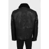 Men's black sheepskin coat