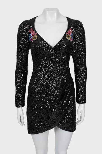 Mini dress embroidered with sequins