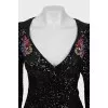 Mini dress embroidered with sequins