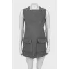 Gray dress with patch pockets
