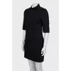 Black wool dress with 3/4 sleeves