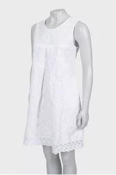 White sundress with embossed print
