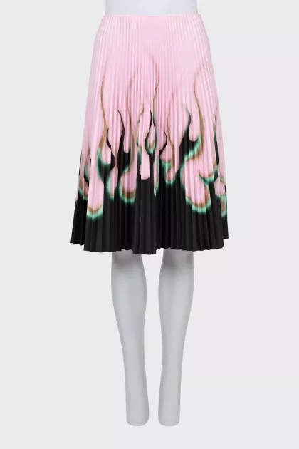 Pleated skirt with zipper