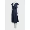 Blue midi dress with V-neck