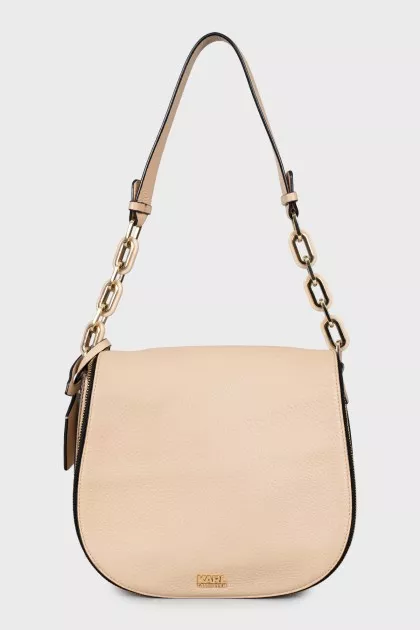 Beige shoulder bag