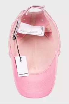 Pink cap with tag