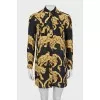 Printed silk shirtdress