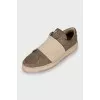 Men's sneakers with embossed leather