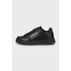 Leather sneakers with brand logo