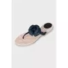 Rubber flip-flops decorated with flowers