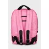 Pink backpack with tag