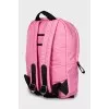 Pink backpack with tag
