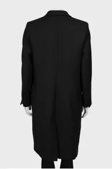 Black double-breasted coat