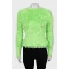 Light green sweater with long pile