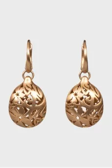 Rose gold oval earrings