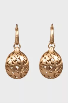 Rose gold oval earrings
