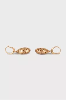 Rose gold oval earrings