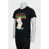 Men's T-shirt with print and embroidery