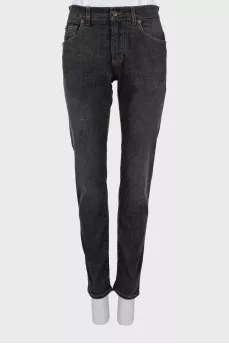 Серые джинсы slim fit