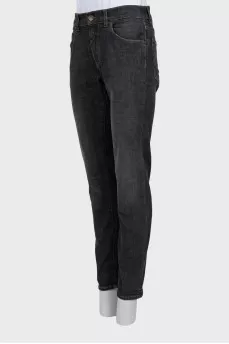 Серые джинсы slim fit