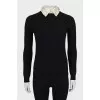 Sweater with decorated collar