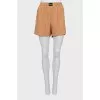 Shorts with elastic band in signature print