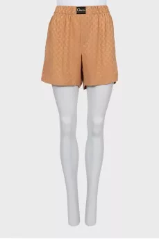 Shorts with elastic band in signature print