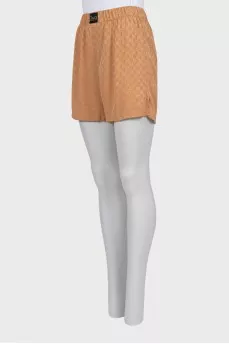 Shorts with elastic band in signature print