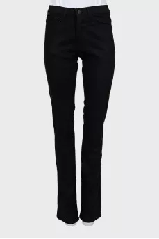 Чорні джинси regular fit на гудзиках