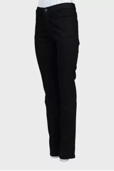 Чорні джинси regular fit на гудзиках