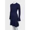 Ribbed dress with double collar