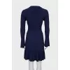 Ribbed dress with double collar