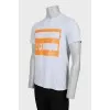 Men's T-shirt with orange print