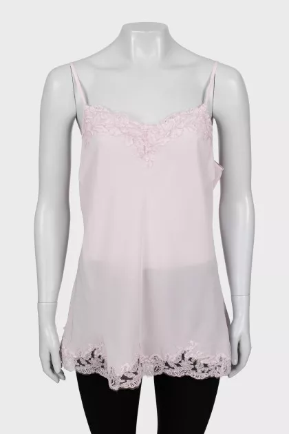 Silk tank top with tag