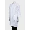 3/4 Sleeve Woven Cardigan