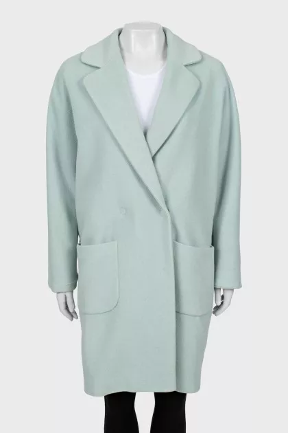 Double-breasted wool coat