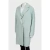 Double-breasted wool coat