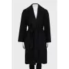 Black coat with belt