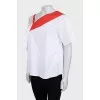 Two-tone asymmetrical blouse