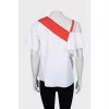 Two-tone asymmetrical blouse