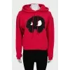 Red printed hoodie