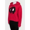 Red printed hoodie